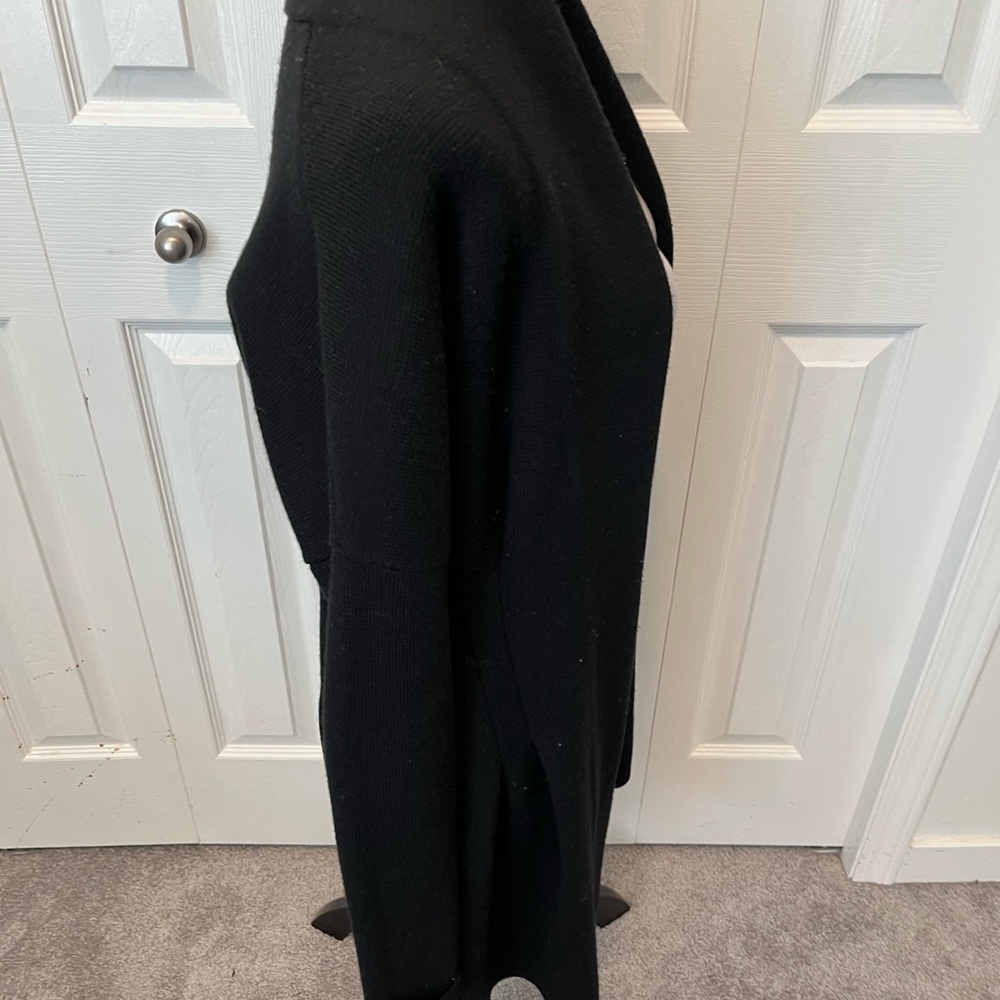 Theory size M 100% woolWomen's Black Open Front Sweater - Picture 11 of 15